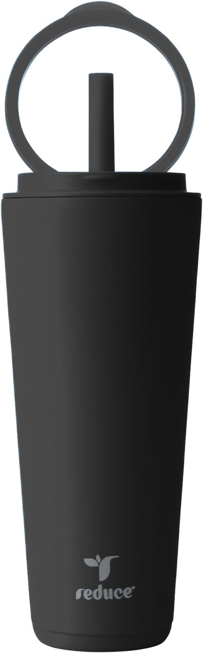 REDUCE Halo 32 oz Stainless Steel Vacuum Insulated Tumbler - Spill Proof Travel Mug with Flip Handle Lid - Keeps Drinks Cold for 32 Hrs - Dishwasher Safe - Cupholder Friendly - Phantom by Reduce