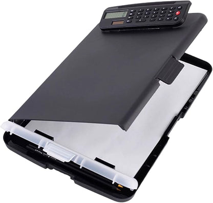 Clipboard with Storage and Calculator, 9.84x14.37in File Folder Plastics - Image 8