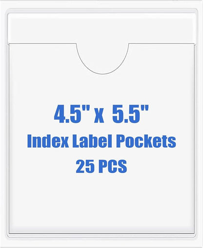 Origin-Joy 25 PCS Self-Adhesive Index Label Pockets by Origin-Joy