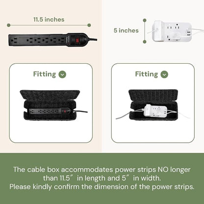 Cable Management Box, Handmade Rattan Cable Organizer - Image 4