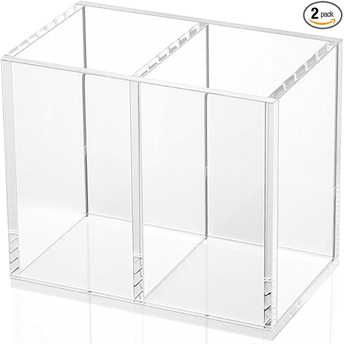 NIUBEE Acrylic Pen Holder 2 Compartments by NIUBEE