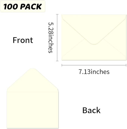 A7 Envelopes 100 Pack Envelopes 5x7 V-shaped Flap, Suitable - Image 2