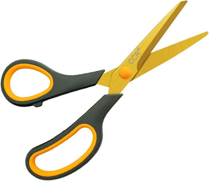 CCR Scissors 8 Inch Soft Comfort-Grip Handles Sharp Titanium Coating Blades - Image 2