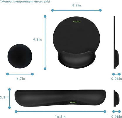VAGAU Premium Keyboard Wrist Rest and Mouse Pad Wrist Support, Ergonomic Memory - Image 7