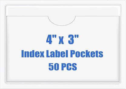 Origin-Joy 50 PCS Self-Adhesive Index Label Pockets by Origin-Joy