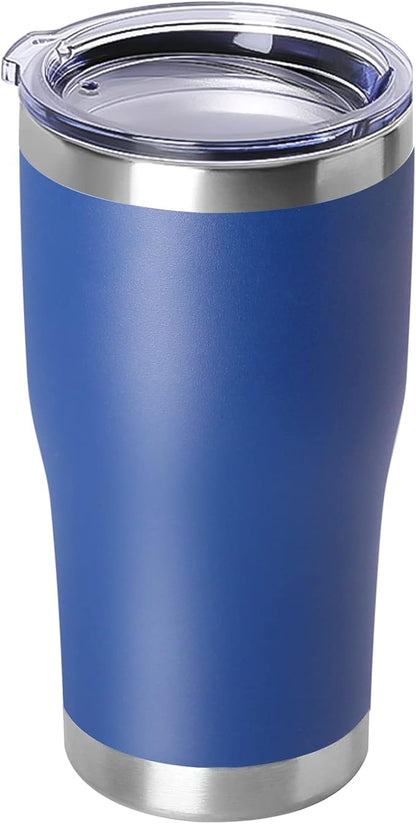 DOMICARE 20oz Tumbler with Lid Stainless Steel Tumblers Bulk, Double Wall Vacuum Insulated Coffee Travel Mug Powder Coated Tumbler, 1 Count (Pack of 1) Dark Blue by VisittheDOMICARE