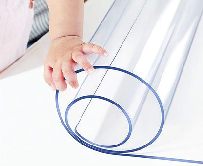 17x42 Inch Clear PVC Desk Pad Dining Room Table Protector Plastic Tablecloth by Wadrac