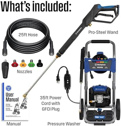 Westinghouse WPX3400e Electric Pressure Washer, 3400 Max PSI and 2.0 Max GPM, Brushless Motor, Onboard Soap Tank, Spray Gun and Wand, 5 Nozzle Set, for Cars/Fences/Driveways/Homes/Patios/Furniture - Image 6