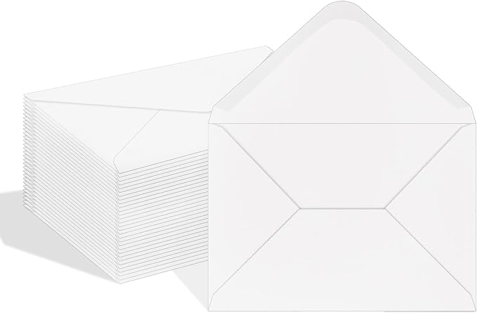 A7 Envelopes 100 Pack White 5x7 V Flap Invitation Envelopes by Ouzoustate
