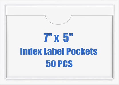 Origin-Joy 50 PCS Self-Adhesive Index Label Pockets by Origin-Joy