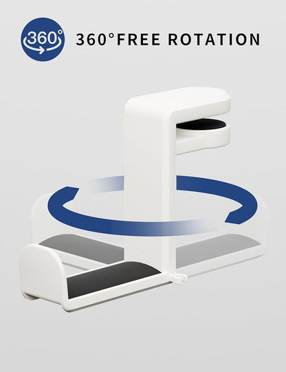 Headphone Hook Under Desk Holder 360-Degree Adjustable Rotation, easy spring - Image 2