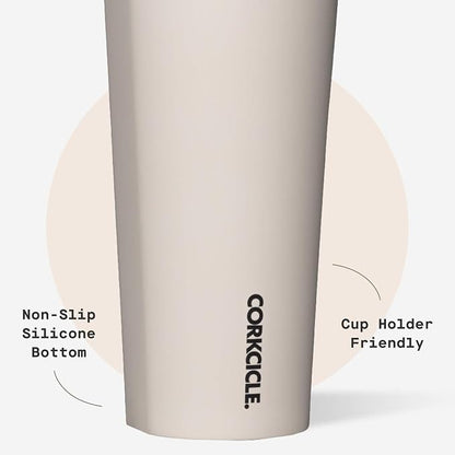 Corkcicle Cold Cup Insulated Tumbler with Straw - Keeps Drinks Cold for 12 Hours - Triple-Insulated Stainless Steel - Leak-Resistant Lid - Summer Drinkware Gift - 24 oz - Latte - Image 5