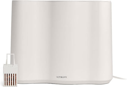 Vitruvi Cloud Bedside Humidifier, White Humidifier, 24 Hr Run Time, 602ft Coverage, Large Home Bedroom, Baby Room - Includes 3 Month Filter by vitruvi