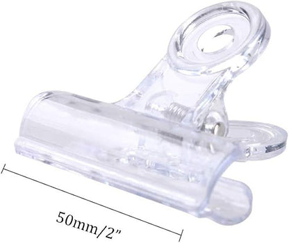 12 Pcs Translucent Plastic Clip Bulldog Binder Paper Clamps - Image 2