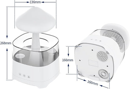 Rain Cloud Humidifier for Bedroom with Remote Control, Built-in Sound Speaker, Aromatherapy Water Drip Diffuser, LED Night Light & Raindrop Sounds for Sleep and Relaxation - Image 3