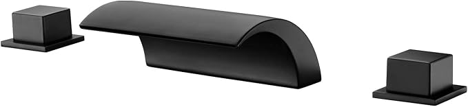 Deck Mount Roman Tub Faucet Matte Black Waterfall Bathtub Faucet Extra High Flow, SUMERAIN by SUMERAINFAUCETS