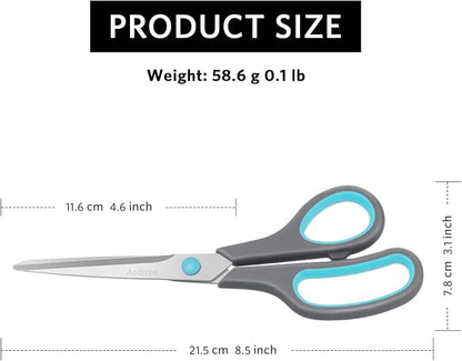 Asdirne 8.5" Scissors, Stainless Steel Blades, Soft Grip Handle, Suitable - Image 5