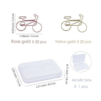 OWLFAVO 40pcs Bicycle Shape Paper Clips - Image 2
