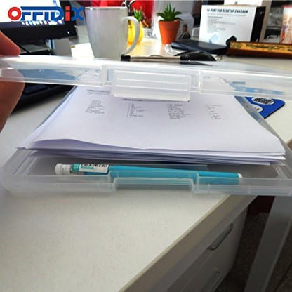 OFFIDIX Clipboard Storage Box Transparent Plastic Paper Clipboard Paper Holder - Image 6