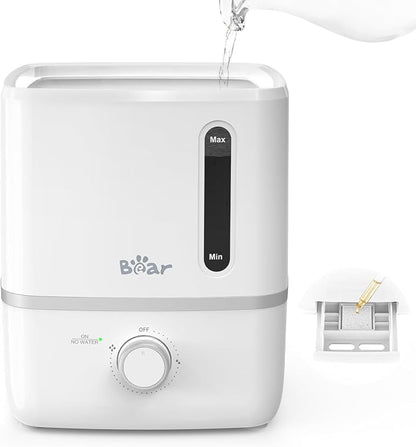 Bear Humidifiers for Bedroom, 2.5L Cool Mist Humidifiers and Oil Diffuser, Quiet Rapid humidifiers for Home Whole House, with Adjustable Mist Output and Auto Shut-off, White by Bear