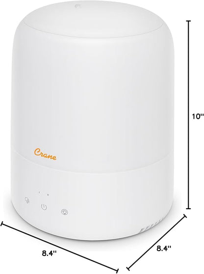 Crane Top Fill Mini Humidifier for Bedroom and Nursery 3-In-1 Essential Oil Diffuser Sleep Light 0.5 Gallon Baby Humidifier - Image 12