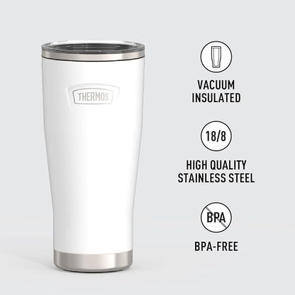 THERMOS ICON SERIES, Stainless Steel Cold Tumbler with Slide Lock, 24 Ounce, Snow - Image 2