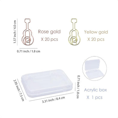 OWLFAVO 40pcs Guitar Shape Paper Clips - Image 2