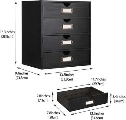 Wooden Storage Box Rustic Desktop Organizer - Image 3