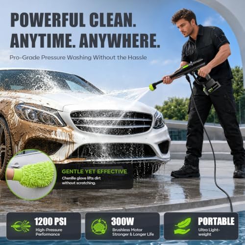 Cordless Pressure Washer, 1200 PSI Portable Handheld Power Washer - Image 2