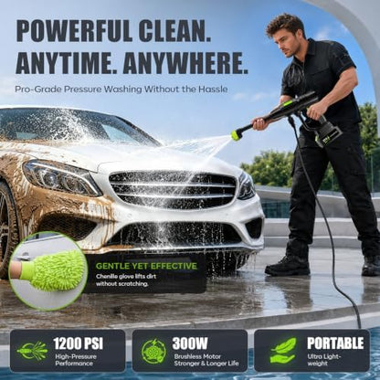 Cordless Pressure Washer, 1200 PSI Portable Handheld Power Washer - Image 2
