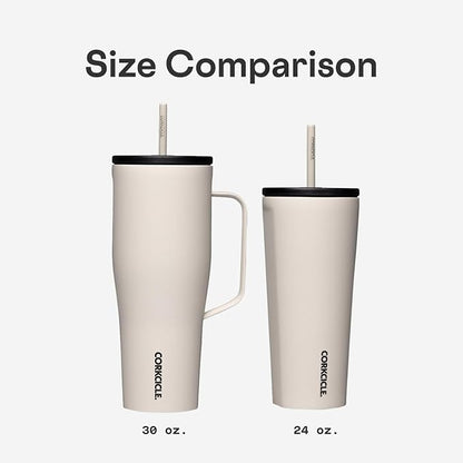 Corkcicle Cold Cup Insulated Tumbler with Straw - Keeps Drinks Cold for 12 Hours - Triple-Insulated Stainless Steel - Leak-Resistant Lid - Summer Drinkware Gift - 24 oz - Super Bloom - Image 7