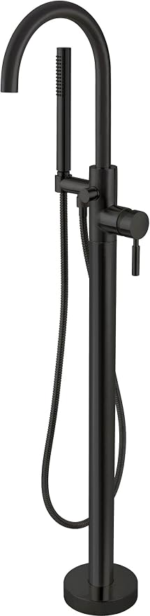 Miseno MTF15 Mia Floor Mounted Tub Filler - Includes Hand Shower - Flat Black by Miseno