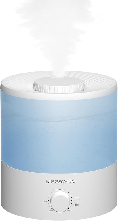 MegaWise Ultrasonic Cool Mist Humidifier SK7620 - 1.5L Capacity, Whisper-Quiet Operation, Adjustable Mist Output, Auto Shut-Off - Ideal for Home, Office, Baby Room, and Bedroom by MEGAWISE