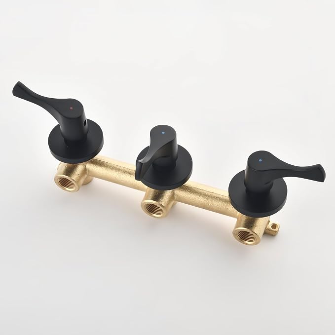 3 Handle Shower Faucet Set with Tub Spout Bathtub Shower Faucet Combo Set Shower System Complete Tub and Shower Trim Kit Matte Black Wall Mounted Shower Fixtures - Image 9