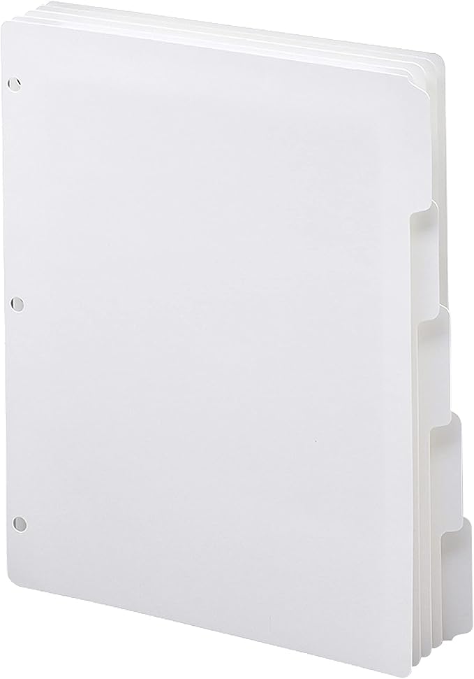 Smead 89415 Three-Ring Binder Index Divider 5-Tab White by SMEAD