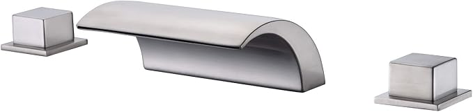 sumerain Roman Tub Faucets Brushed Nickel,Waterfall Spout for High Flow Rate,Include Valve and Trim Set by SUMERAINFAUCETS