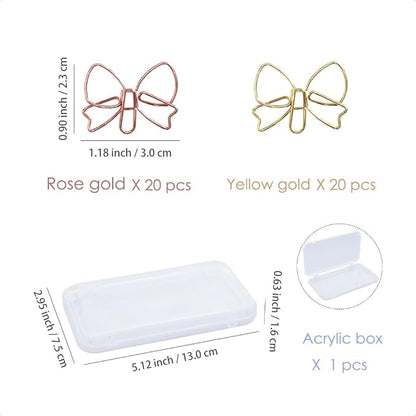 OWLFAVO Bowknot Shape 40pcs Paper Clips - Image 2