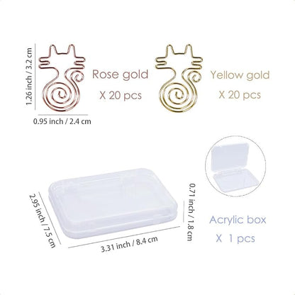 OWLFAVO 40pcs Cat Shape Paper Clips - Image 2