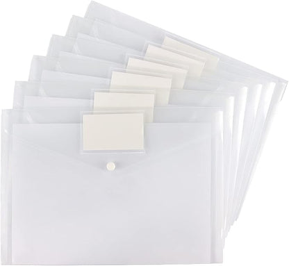 6 Pack Clear Document Folders Plastic Envelopes, A4 Size, by Tamaki