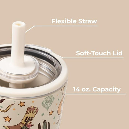 HydroJug Everyday Tumbler 14 oz – Ceramic-Lined Insulated Tumbler with Straw and Soft-Touch Lid, Cup Holder Friendly, Double-Wall Vacuum Insulation, Reusable Travel Cup – Rodeo - Image 4