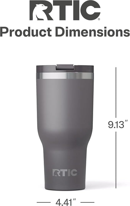 RTIC 40oz Essential Tumbler with Lid, Ceramic Lined, Insulated, Stainless Steel, Metal, Double Wall Vacuum-Insulation, Travel Cup for Iced Coffee, Tea, Hot and Cold Drink, Graphite - Image 5