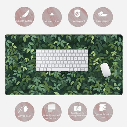 Cute Cat Kawaii Green Desk Mat - Image 6
