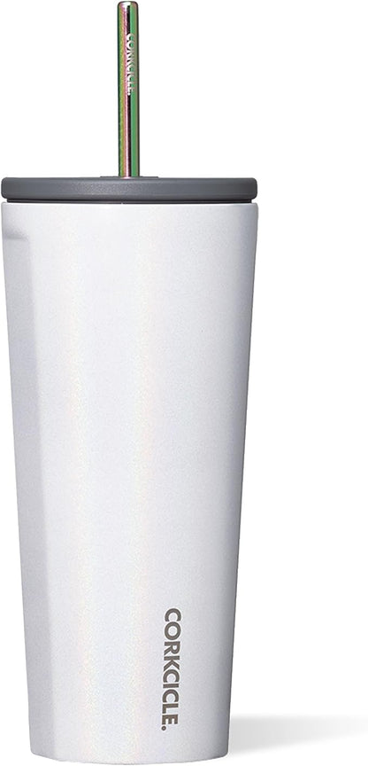 Corkcicle Cold Cup Insulated Tumbler with Straw - Keeps Drinks Cold for 12 Hours - Triple-Insulated Stainless Steel - Leak-Resistant Lid - Summer Drinkware Gift - 24 oz - Unicorn Magic by Corkcicle