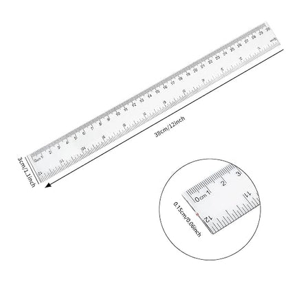 30 Packs Plastic Clear Rulers Bulk - Image 2