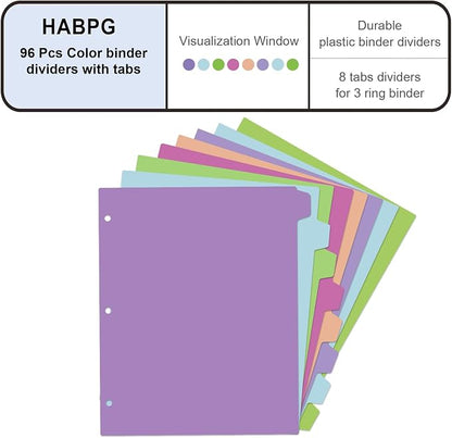 HABGP 96Pcs/12 Set Binder Dividers - Image 2