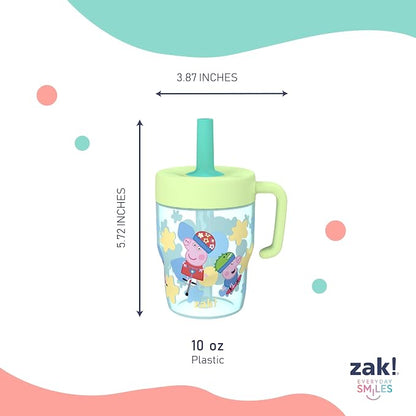 Zak Designs Peppa Pig Capri Toddler Tumbler For Travel or At Home, 10oz 2-Pack Durable Plastic Sippy Cups With Handle and Leak-Proof Design are Perfect For Kids (Peppa and George) - Image 9