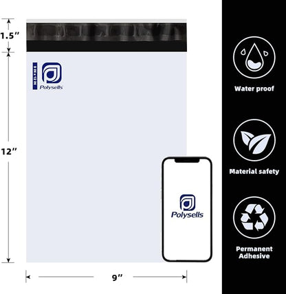 POLYSELLS 100 pack 9x12 Inch Poly Mailers Shipping Envelopes, Strong Adhesive - Image 2
