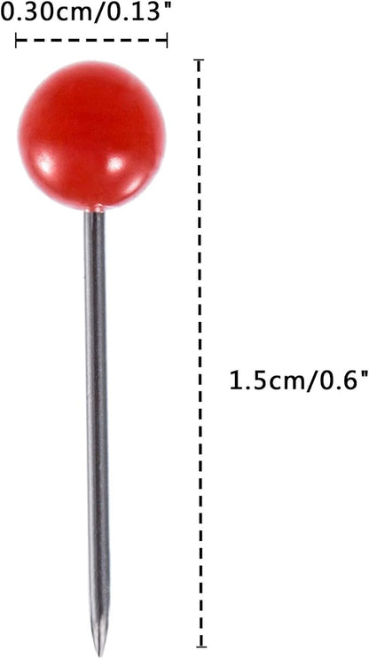 Outus 500 Pieces Map Push Pins Map Tacks Plastic Round Head Tacks - Image 2