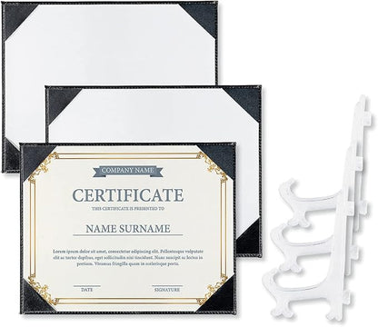 Fine Stationery Black Faux Leather Certificate Holders - Image 6