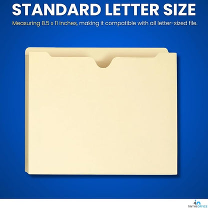 1InTheOffice Manila Expanding File Folders Jacket, 50 Pack - Image 3